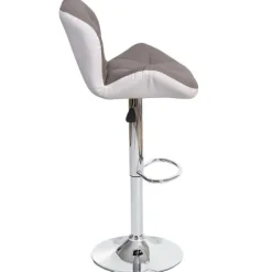 PROREGAL 2er-Set Barhocker mit Lehne Sitzhöhe 62-83cm höhenverstellbar Kunstleder Taupe-grau Barstuhl Tresenhocker