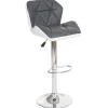 PROREGAL 2er-Set Barhocker mit Lehne Sitzhöhe 62-83cm höhenverstellbar Kunstleder Grau Barstuhl Tresenhocker
