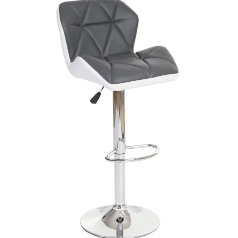 PROREGAL 2er-Set Barhocker mit Lehne Sitzhöhe 62-83cm höhenverstellbar Kunstleder Grau Barstuhl Tresenhocker