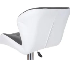 PROREGAL 2er-Set Barhocker mit Lehne Sitzhöhe 62-83cm höhenverstellbar Kunstleder Grau Barstuhl Tresenhocker