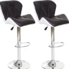 PROREGAL 2er-Set Barhocker mit Lehne Sitzhöhe 62-83cm höhenverstellbar Kunstleder Braun Barstuhl Tresenhocker