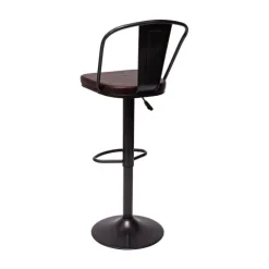 PROREGAL 2er-Set Barhocker mit Lehne Sitzhöhe 63-83cm höhenverstellbar drehbar Industrial Kunstleder Metall vintage Braun| Tresenhocker Barstuhl