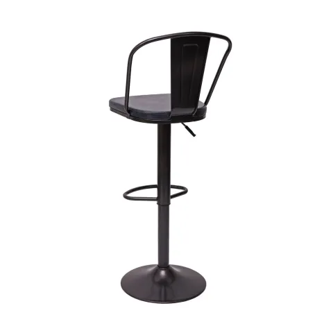 PROREGAL 2er-Set Barhocker mit Lehne Sitzhöhe 63-83cm höhenverstellbar drehbar Industrial Kunstleder Metall vintage Grau| Tresenhocker Barstuhl