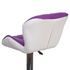PROREGAL 2er-Set Barhocker mit Lehne Sitzhöhe 62-83cm höhenverstellbar Kunstleder Lila Barstuhl Tresenhocker