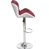 PROREGAL 2er-Set Barhocker mit Lehne Sitzhöhe 62-83cm höhenverstellbar Kunstleder Bordeaux Barstuhl Tresenhocker