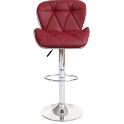 PROREGAL 2er-Set Barhocker mit Lehne Sitzhöhe 62-83cm höhenverstellbar Kunstleder Bordeaux Barstuhl Tresenhocker