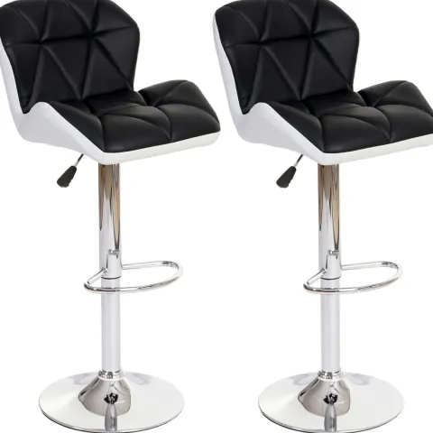 PROREGAL 2er-Set Barhocker mit Lehne Sitzhöhe 62-83cm höhenverstellbar Kunstleder Schwarz Barstuhl Tresenhocker