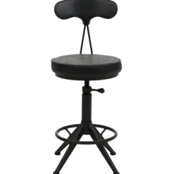 PROREGAL 2er-Set Barhocker mit Lehne Sitzhöhe 51-73cm Kunstleder Metall Schwarz Barstuhl Drehhocker Industrial höhenverstellbar
