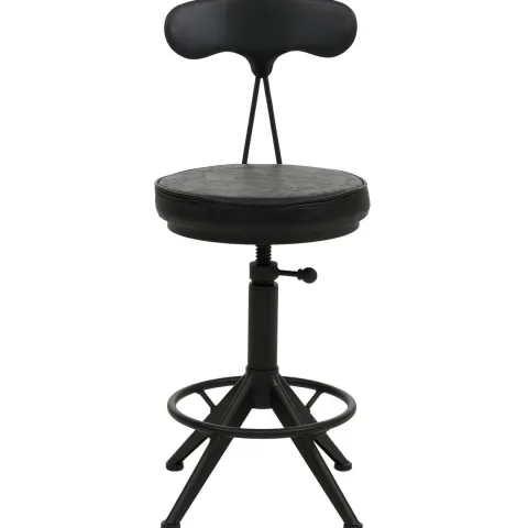 PROREGAL 2er-Set Barhocker mit Lehne Sitzhöhe 51-73cm Kunstleder Metall Schwarz Barstuhl Drehhocker Industrial höhenverstellbar