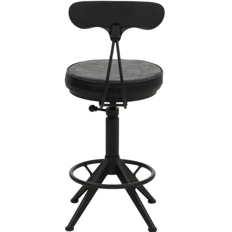 PROREGAL 2er-Set Barhocker mit Lehne Sitzhöhe 51-73cm Kunstleder Metall Schwarz Barstuhl Drehhocker Industrial höhenverstellbar