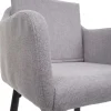 PROREGAL 2er-Set Barhocker mit Lehne Sitzhöhe 74cm Fußablage Metall Stoff/Textil Hellgrau Barstuhl Tresenhocker