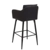 PROREGAL 2er-Set Barhocker mit Lehne Sitzhöhe 74cm Fußablage Metall Kunstleder Schwarz Barstuhl Tresenhocker