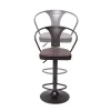 PROREGAL 2er-Set Barhocker mit Lehne, Sitzhöhe 63-83cm, Armlehne, Tresenhocker Barstuhl Industrial drehbar, vintage Schwarz-braun| höhenverstellbar