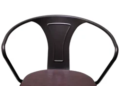 PROREGAL 2er-Set Barhocker mit Lehne, Sitzhöhe 63-83cm, Armlehne, Tresenhocker Barstuhl Industrial drehbar, vintage Schwarz-braun| höhenverstellbar
