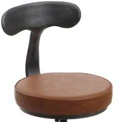 PROREGAL 2er-Set Barhocker mit Lehne Sitzhöhe 58-82cm höhenverstellbar drehbar Fußablage Industrial Stahl Kunstleder Braun Barstuhl