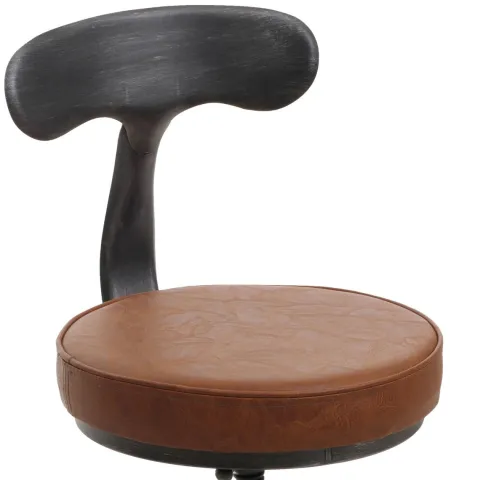 PROREGAL 2er-Set Barhocker mit Lehne Sitzhöhe 58-82cm höhenverstellbar drehbar Fußablage Industrial Stahl Kunstleder Braun Barstuhl