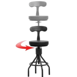 PROREGAL 2er-Set Barhocker mit Lehne Sitzhöhe 58-82cm höhenverstellbar drehbar Fußablage Industrial Stahl Kunstleder Braun Barstuhl