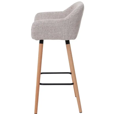 PROREGAL 2er-Set Barhocker Oslo mit Lehne Sitzhöhe 79cm Textil Creme Grau Barstuhl Tresenhocker