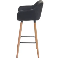 PROREGAL 2er-Set Barhocker Oslo mit Lehne Sitzhöhe 79cm Kunstleder Schwarz Barstuhl Tresenhocker