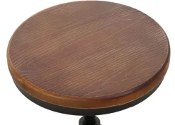 PROREGAL 2er-Set Barhocker Sitzhöhe 61-85cm Braun Barstuhl Tresenhocker höhenverstellbar drehbar Fußablage Industrial Eisen Massiv-Holz