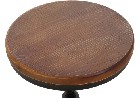 PROREGAL 2er-Set Barhocker Sitzhöhe 61-85cm Braun Barstuhl Tresenhocker höhenverstellbar drehbar Fußablage Industrial Eisen Massiv-Holz