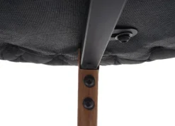 PROREGAL 2er-Set Barhocker Sitzhöhe 74cm Metall Holzoptik Stoff/Textil anthrazit-grau Barstuhl Tresenhocker Küchenhocker mit Lehne