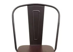 PROREGAL 2er-Set Barhocker Sitzhöhe 77cm Metall Kunstleder Chesterfield Industrial Gastronomie Schwarz-braun Barstuhl Küchenhocker