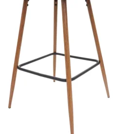 PROREGAL 2er-Set Barhocker Sitzhöhe 74cm Metall Holzoptik Stoff/Textil türkis Barstuhl Tresenhocker Küchenhocker mit Lehne