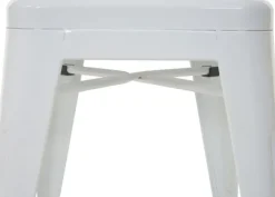 PROREGAL 4er-Set Barhocker Sitzhöhe 77cm Metall Industriedesign stapelbar Weiß Barstuhl Tresenhocker