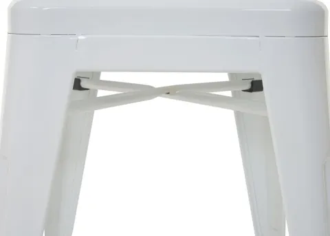 PROREGAL 4er-Set Barhocker Sitzhöhe 77cm Metall Industriedesign stapelbar Weiß Barstuhl Tresenhocker