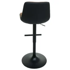 PROREGAL 2er-Set Barhocker Sitzhöhe 65-86cm höhenverstellbar mit Lehne Kunstleder Braun Barstuhl Tresenhocker Drehhocker
