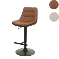PROREGAL 2er-Set Barhocker Sitzhöhe 65-86cm höhenverstellbar mit Lehne Kunstleder Braun Barstuhl Tresenhocker Drehhocker