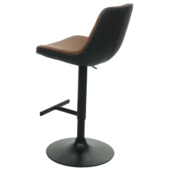 PROREGAL 2er-Set Barhocker Sitzhöhe 65-86cm höhenverstellbar mit Lehne Kunstleder Braun Barstuhl Tresenhocker Drehhocker