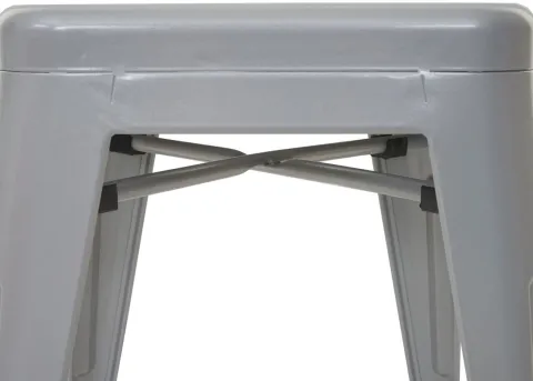 PROREGAL 4er-Set Barhocker Sitzhöhe 77cm Metall Industriedesign stapelbar Grau Barstuhl Tresenhocker