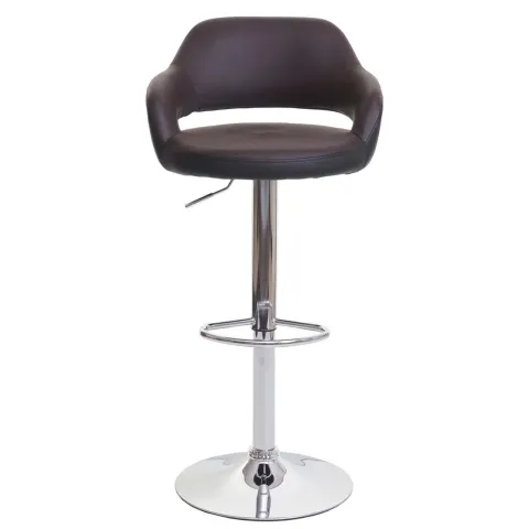 PROREGAL 2er-Set Barhocker stylisch Sitzhöhe 61-81cm mit Lehne Kunstleder Braun-Schwarz Barstuhl Tresenhocker Drehhocker