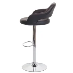PROREGAL 2er-Set Barhocker stylisch Sitzhöhe 61-81cm mit Lehne Kunstleder Braun-Schwarz Barstuhl Tresenhocker Drehhocker