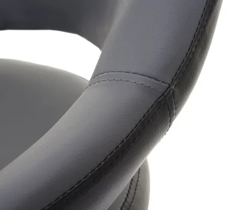 PROREGAL 2er-Set Barhocker stylisch Sitzhöhe 61-81cm mit Lehne Kunstleder Grau-schwarz Barstuhl Tresenhocker Drehhocker