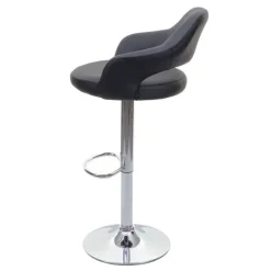 PROREGAL 2er-Set Barhocker stylisch Sitzhöhe 61-81cm mit Lehne Kunstleder Grau-schwarz Barstuhl Tresenhocker Drehhocker