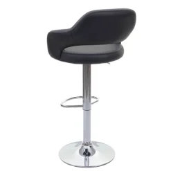 PROREGAL 2er-Set Barhocker stylisch Sitzhöhe 61-81cm mit Lehne Kunstleder Grau-schwarz Barstuhl Tresenhocker Drehhocker