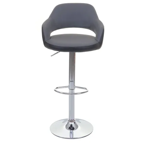 PROREGAL 2er-Set Barhocker stylisch Sitzhöhe 61-81cm mit Lehne Kunstleder Grau-schwarz Barstuhl Tresenhocker Drehhocker