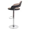PROREGAL 2er-Set Barhocker stylisch Sitzhöhe 61-81cm mit Lehne Kunstleder Taupe-schwarz Barstuhl Tresenhocker Drehhocker