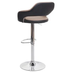 PROREGAL 2er-Set Barhocker stylisch Sitzhöhe 61-81cm mit Lehne Kunstleder Taupe-schwarz Barstuhl Tresenhocker Drehhocker