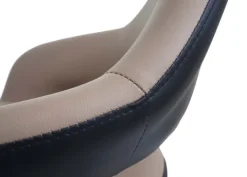 PROREGAL 2er-Set Barhocker stylisch Sitzhöhe 61-81cm mit Lehne Kunstleder Taupe-schwarz Barstuhl Tresenhocker Drehhocker