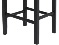 PROREGAL 2er-Set Barhocker Winnie gepolstert mit Lehne Sitzhöhe 75cm Holz+LEDER Braun dunkle Beine Barstuhl Tresenhocker
