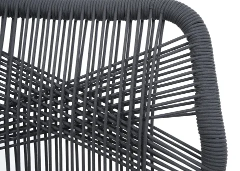 PROREGAL 2er-Set Rope-Barhocker, HxBxT 101x45x52 cm, Sitzhöhe 76cm, Anthrazit, Kissen Taupe, Outdoor Sitzpolster Seilgeflecht Metall