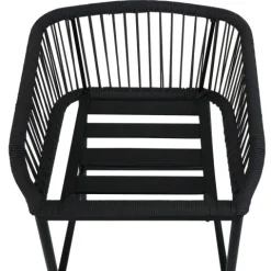 PROREGAL 2er-Set Rope-Barhocker, HxBxT 92x51x53 cm, Sitzhöhe 76cm, Outdoor Sitzpolster Seilgeflecht Metall, Anthrazit, Kissen Taupe, Tresenhocker