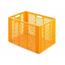 PROREGAL Eurobehälter Bäcker- und Konditorenkasten HxBxT 42,1 x 40 x 60 85 Liter Gelb-Orange Brötchenkiste Sstapelbare Bäckerkiste