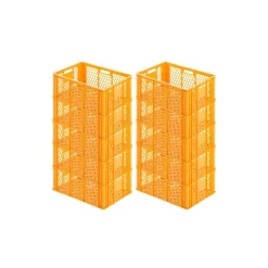 PROREGAL Eurobehälter Bäcker- und Konditorenkasten HxBxT 25 x 40 x 60 49 Liter Gelb-Orange Brötchenkiste stapelbare Bäckerkiste