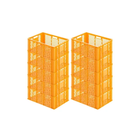 PROREGAL Eurobehälter Bäcker- und Konditorenkasten HxBxT 25 x 40 x 60 49 Liter Gelb-Orange Brötchenkiste stapelbare Bäckerkiste
