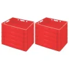 PROREGAL Eurobehälter Fleischerkasten E1 HxBxT 12,5 x 40 x 60 cm 25 Liter Rot Fleischerkiste Fleischkiste Metzgerkiste Fleischbehälter